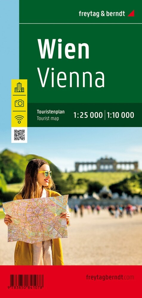 Freytag & Berndt Stadtplan Wien, Touristenplan. Vienna. Vienne Wien, 1:8.500 - 1:25.000. Wenen. Viena. Viden. Vieden. Becs. Wieden (Sheet Map)