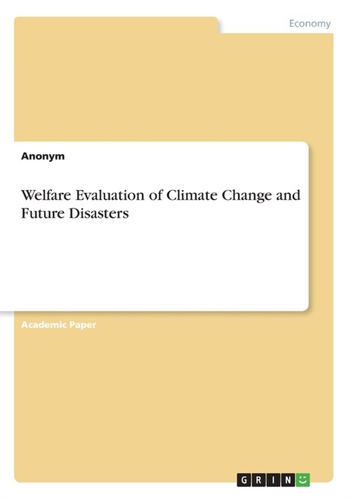 Welfare Evaluation of Climate Change and Future Disasters (Paperback)