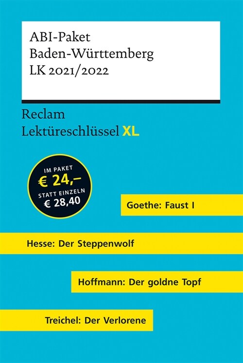 Lektureschlussel XL. ABI-Paket Baden-Wurttemberg LK 2021/2022 (Paperback)