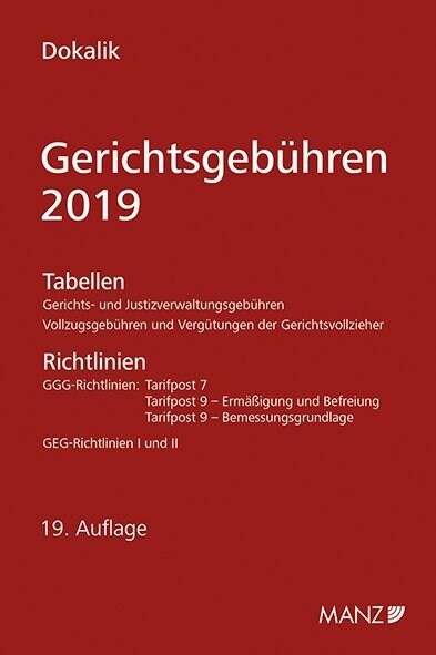 Gerichtsgebuhren - 2019 (Paperback)