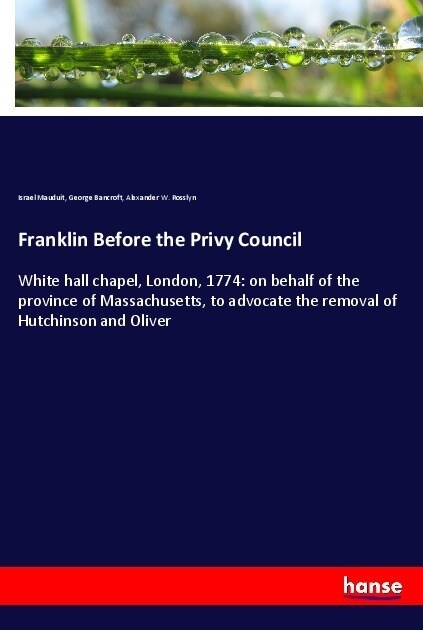 Franklin Before the Privy Council (Paperback)