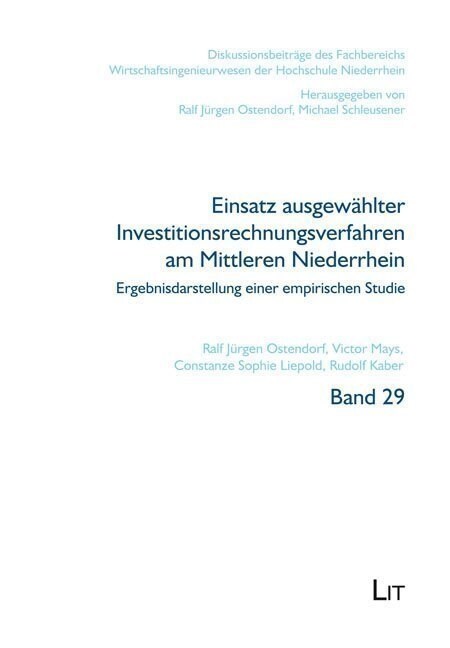 Einsatz ausgewahlter Investitionsrechnungsverfahren am Mittleren Niederrhein (Paperback)