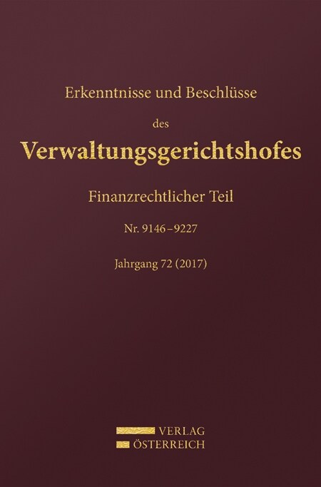 Erkenntnisse und Beschlusse des Verwaltungsgerichtshofes (Hardcover)