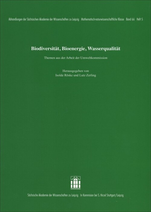 Biodiversitat, Bioenergie, Wasserqualitat (Paperback)