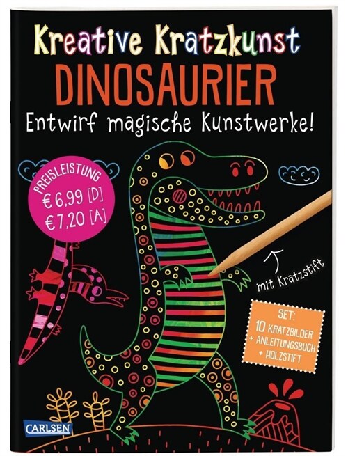 Kreative Kratzkunst: Dinosaurier, m. Kratzstift (Paperback)