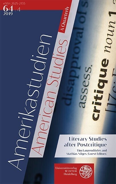 Amerikastudien / American Studies. A Quarterly. Vol. 64:4 (2019) (Paperback)