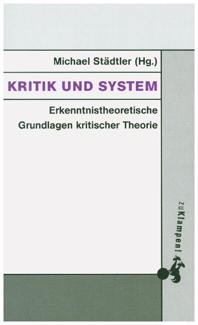 Kritik und System (Paperback)