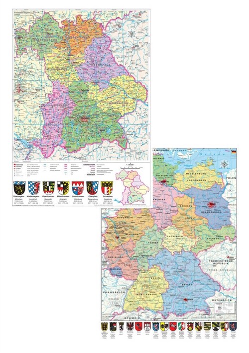 Bayern politisch / Deutschland politisch (Sheet Map)