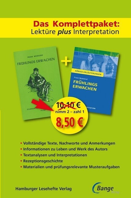 Das Abi-Komplettpaket: Lekture plus Interpretation - Fruhlings Erwachen (Paperback)