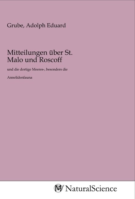 Mitteilungen uber St. Malo und Roscoff (Paperback)