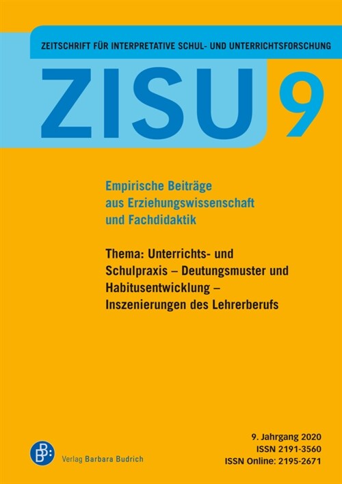 ZISU - Zeitschrift fur interpretative Schul- und Unterrichtsforschung. H.9 (Paperback)