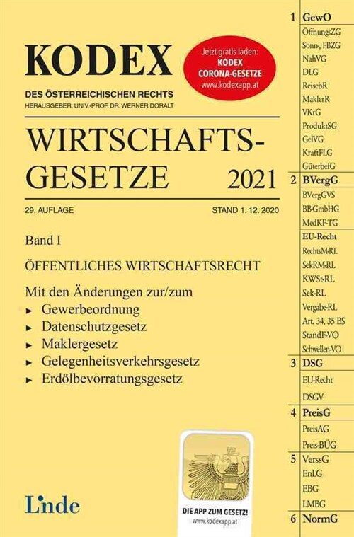 KODEX Wirtschaftsgesetze Band I 2021 (Paperback)