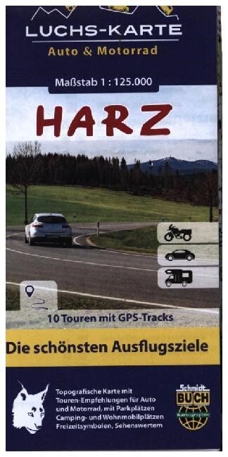 Luchskarte Harz Auto & Motorrad (Sheet Map)