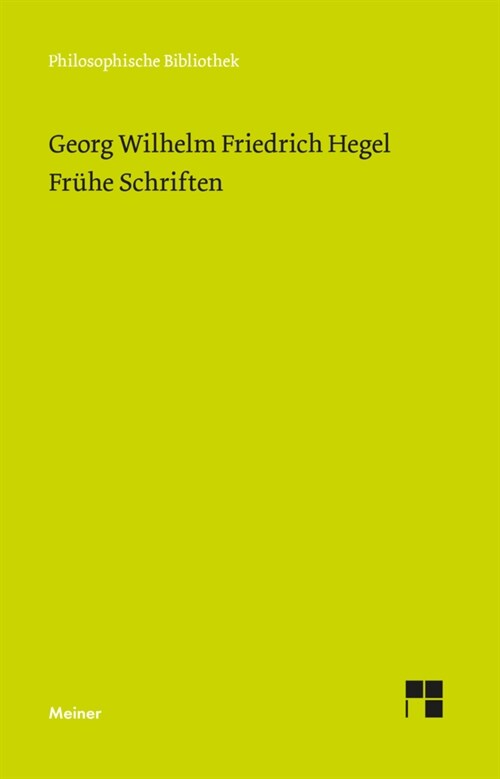 Fruhe Schriften (Hardcover)