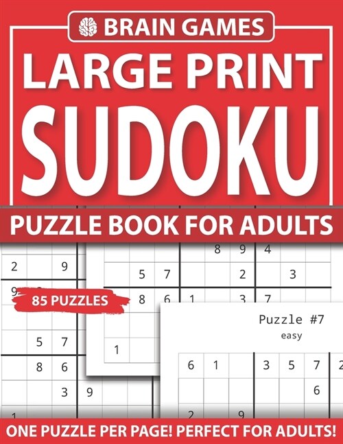 Brain Games Large Print Sudoku Puzzle Book For Adults: Exciting Sudoku Puzzle Book for Adults and More with Solutions-Book 5 (Paperback)