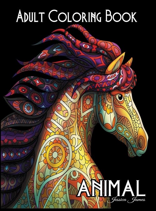 Animal Adult Coloring Book: Stress Reliever Adult Color Book with Animal Mandala (Hardcover)