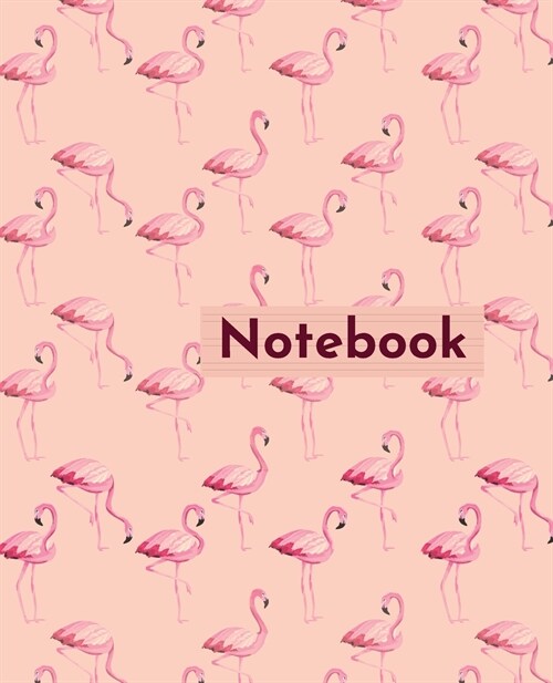 Notebook|Kids Cursive paper | Pink Flamingo cover by Raz McOvoo (Paperback)