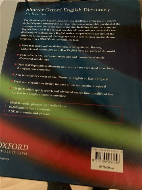 [중고] Shorter Oxford English Dictionary [With CDROM] (Hardcover, 6)