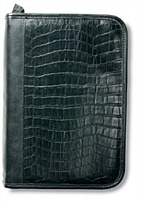 Alligator Leather-Look Organizer Black Lg Book and Bible Cover (Other)