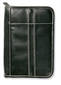 Distressed Leather-Look Black with Stitching Accent XL Book and Bible Cover (Other)