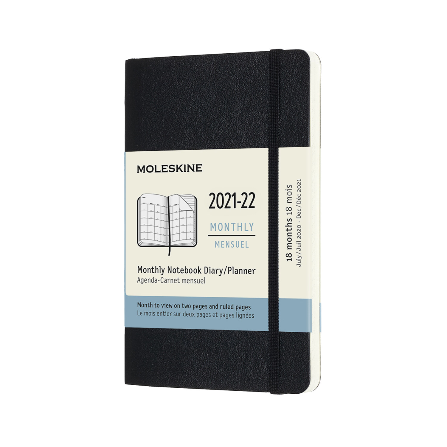 Moleskine 2022 18-Month Monthly Pocket Softcover Notebook : Black (Diary)