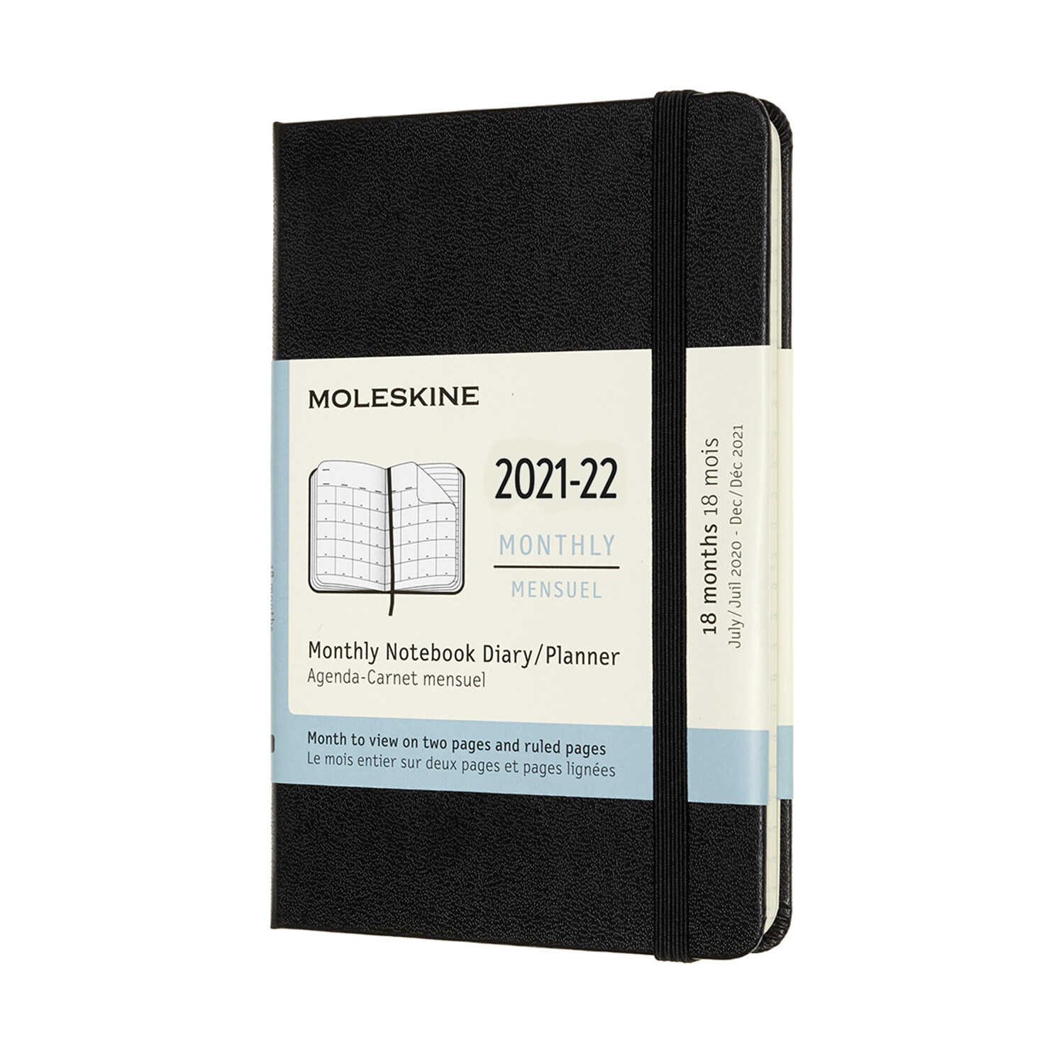 Moleskine 2022 18-Month Monthly Pocket Hardcover Notebook : Black (Diary)