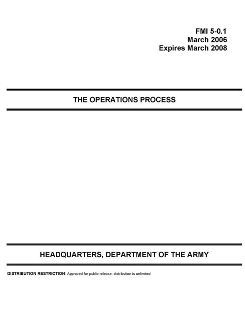 FMI 5-0.1 THE OPERATIONS PROCESS (Paperback)