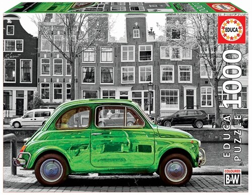 Car in Amsterdam black & white (Puzzle) (Game)