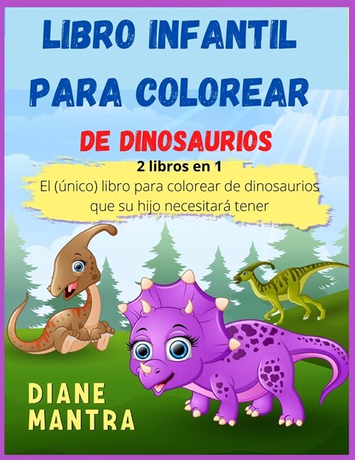 Libro infantil para colorear de dinosaurios (Paperback)