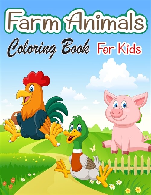Farm Animals Coloring Book For Kids (Paperback)