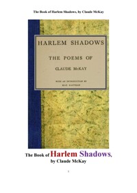 할렘의 그늘 외 시들 (The Book of Harlem Shadows, by Claude McKay) 커버