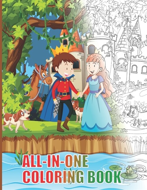 All-In-One Coloring Book: A versatile coloring book with a variety of different image types, such as patterns, vehicles, houses, streets, pirate (Paperback)