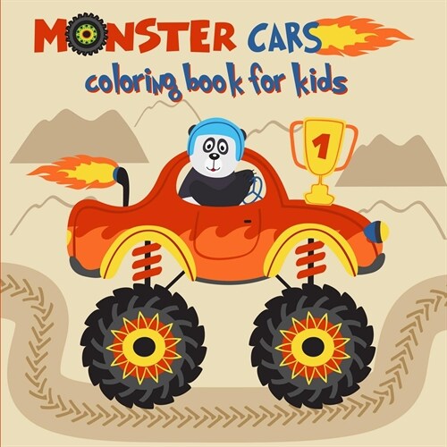 Monster cars coloring book for kids: Boys Activity Coloring Book/Fire and monster trucks with cars coloring books / Fun Activities for Kids (Paperback)