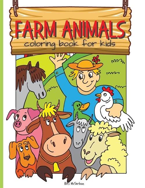 Farm Animals Coloring Book For Kids (Paperback)