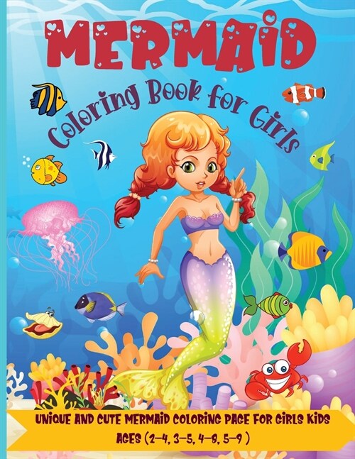 Mermaid Coloring Book for Girls: Gorgeous Coloring Book with Mermaids and Sea Creatures (Paperback)
