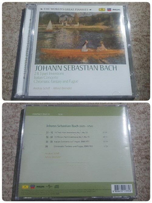 [중고]  세계 명 피아니스트 전집 (The world‘s Greatest pianists) vol.1ㅡ쉬프 (Andras Schiff) /브렌델 (Alfred Brendel) ㅡ바흐 (Johann Sebastian Bach) :인벤션,이탈리안 협주곡,크로마틱 판타지 