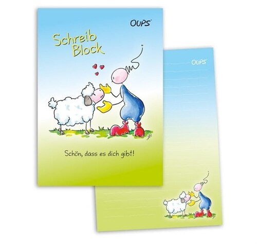 OUPS Schreibblock A5 - liniert - blau (Paperback)