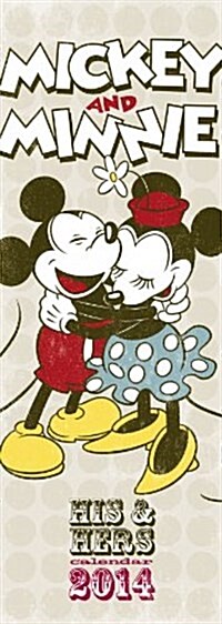 Official Mickey & Minnie His & Hers 2014 Slim Calendar (Paperback)