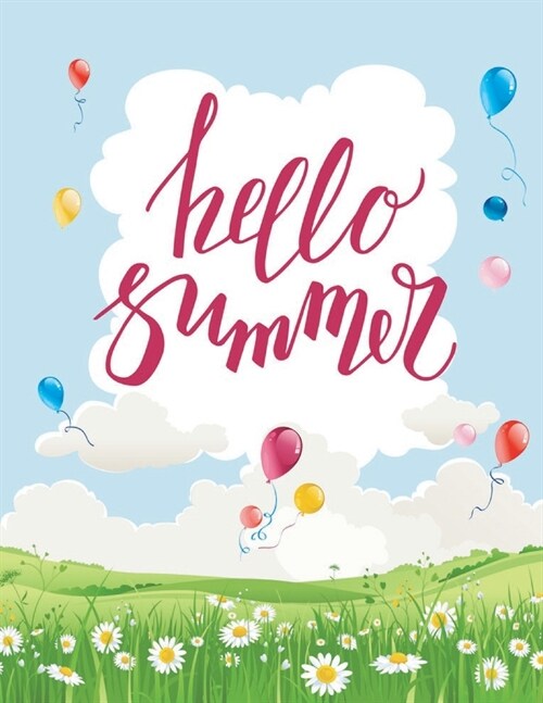 Hello summer: Summer coloring book for adults relaxation (Paperback)