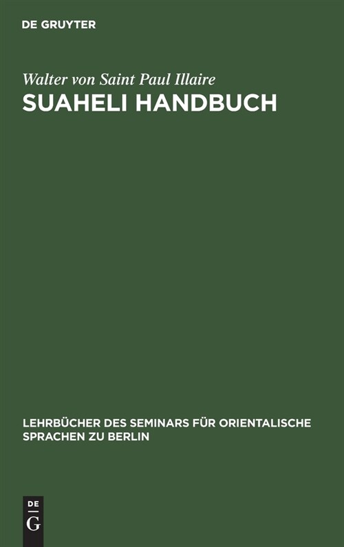 Suaheli Handbuch (Hardcover, Reprint 2020)
