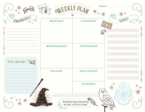 Harry Potter: Weekly Planner Notepad: (Harry Potter School Planner, Harry Potter Gift, Harry Potter Stationery, Undated Planner) (Other)