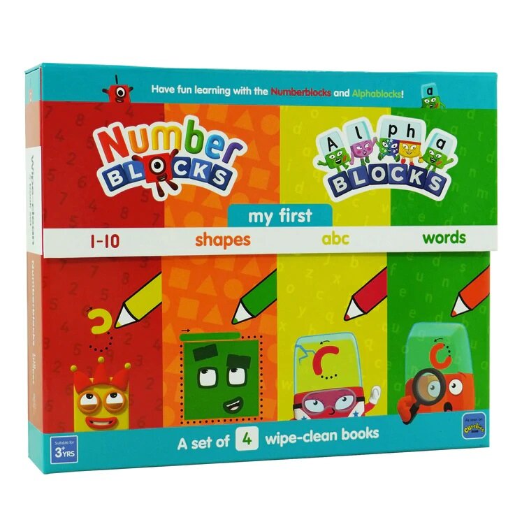 Numberblocks and Alphablocks: My First Numbers and Letters Set (4 wipe-clean books with pens included) (Boxed pack)