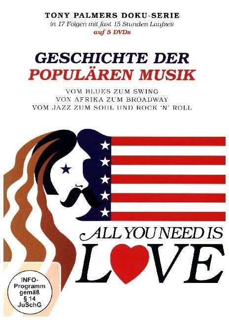 All you need is love - Tony Palmer: Geschichte der popularen Musik, 5 DVD (DVD Video)