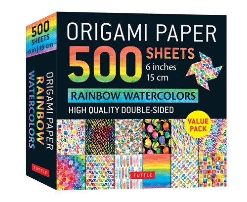 Origami Paper 500 Sheets Rainbow Watercolors 6 (15 CM): Tuttle Origami Paper: High-Quality Double-Sided Origami Sheets Printed with 12 Different Desig (Loose Leaf)