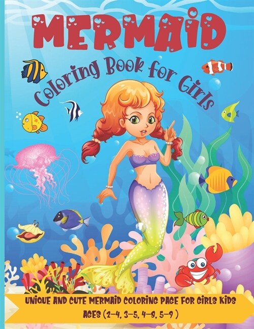 Mermaid Coloring Book for Girls: Gorgeous Coloring Book with Mermaids and Sea Creatures (Paperback)