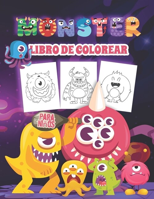 Monster Libro de Colorear para Ni?s: Libro para colorear de monstruos terror?icos para ni?s de todas las edades. Regalos de monstruos perfectos par (Paperback)