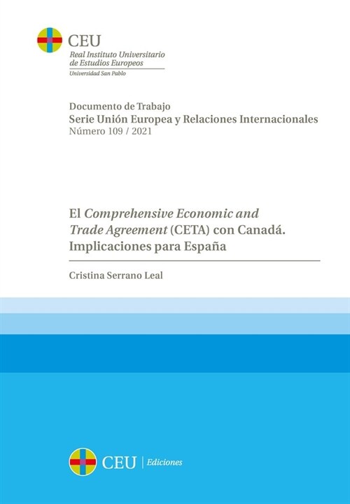 EL COMPREHENSIVE ECONOMIC AND TRADE AGREEMENT (CETA) CON CAN (Es)