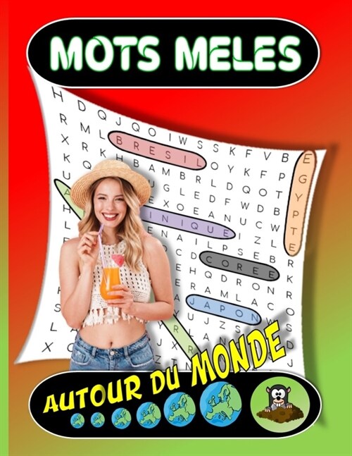 Mots m??. Autour du monde.: Mots m?? adulte- Mots cach? - Avec solutions - Gros caract?es- (Paperback)