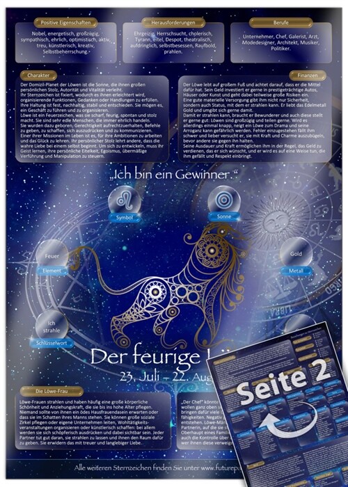 Sternzeichen Lowe 2021 - Die Horoskop- und Charakter-Karte fur Liebe, Partnerschaft, Beruf, Finanzen und Gesundheit (Miscellaneous print)