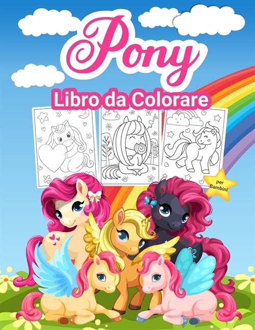 Pony Libro da Colorare per Bambini (Paperback)